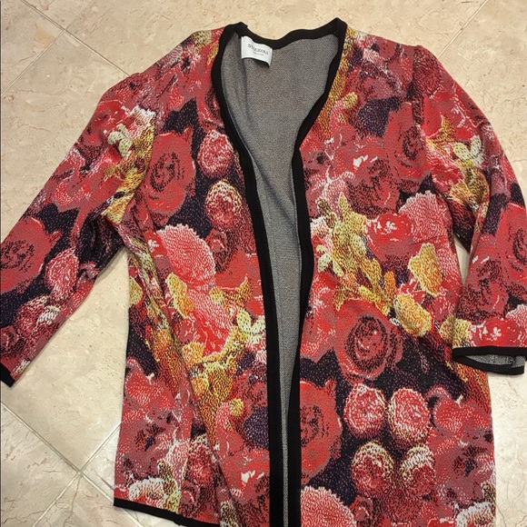 Stizzoli Red Floral Sweater Cardigan Set made in Italy💝 - Picture 3 of 4